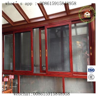 China Sliding Horizontal Type Aluminum Windows With Mesh for sale