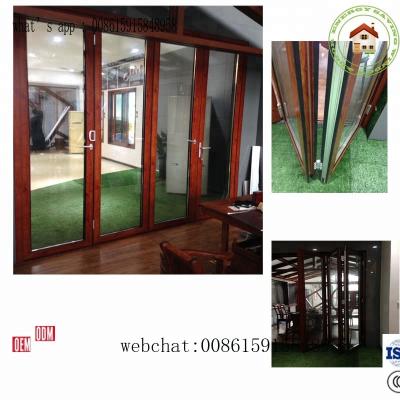 China Folding aluminum bifold door for home, showroom, office for sale