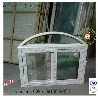 China Sliding arched windows horizontal upvc sliding arched windows in china for sale