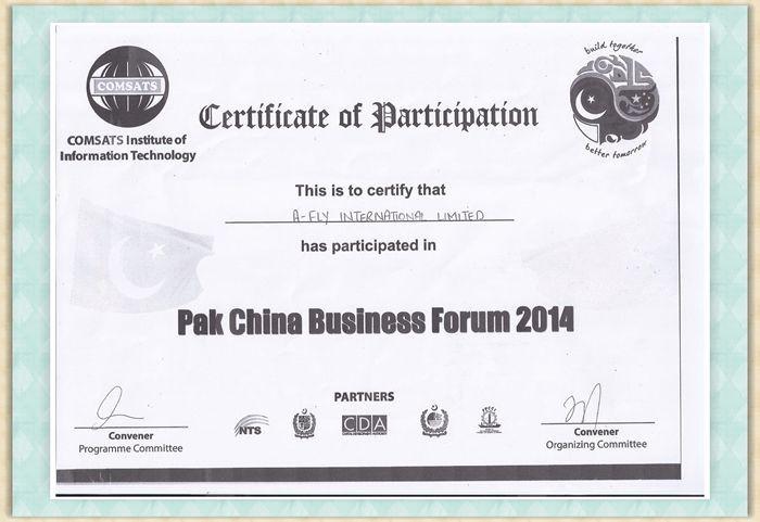 2014 Pakistan Business Forum - A-FLY International Limited