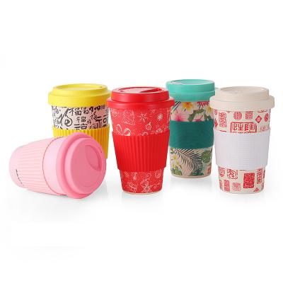 China Sustainable 400ml Tumbler Bamboo Fiber Cup Biodegradabl Eco - Friendly Reusable Cups for sale