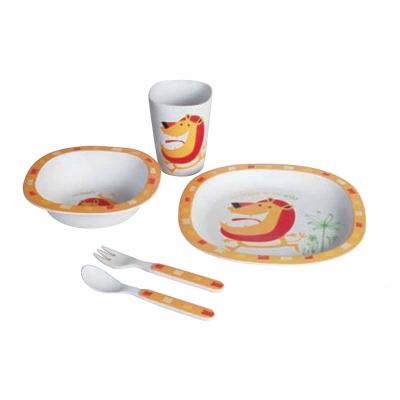 China Minimalist high quality nice color bamboo fiber eco dinnerware set with custom logo for sale