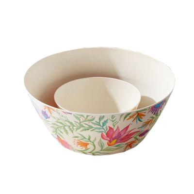 China Sale Disposable Whole Round Bamboo Fiber Material Salad Bowl for sale