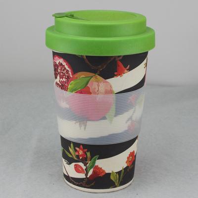 China Sustainable Eco Friendly Drinkware Bamboo Fiber Coffee Mugs With Bamboo Fiber Lids for sale