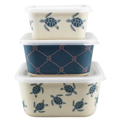 China Eco-Friendly Hot Sell Square Shape Good Prices Bamboo Fiber Food Storage Box for sale