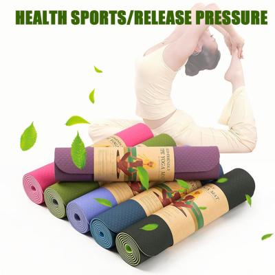 China Soft Comfortable TPE Yoga Mat 6mm Non Slip Yoga Mat Home Use for sale