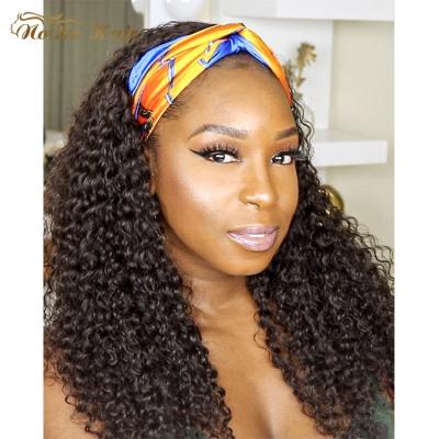 China Wholesale Remy Curly Headband Wig Human Hair Silky Straight Wave Headband Wig For Color Women 22 Inch Water Wave Headband Wig for sale