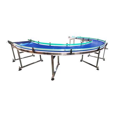 China Food Grade Oil Resistant Stainless Steel Curve Modular Belt Conveyor LHJ For Pork Transport Sushi Used Conveyor for sale