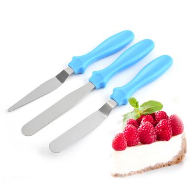 China Viable Baking Cake Decorating Tools Stainless Steel Cake Cream Spatula Cake Icing Spatula for sale