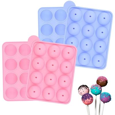 China Viable 20 Cavities BPA Free Silicone Cake Pop Molds Cake Pop Maker with Stick for Hard Candy Lollipop and Party Cupcake for sale