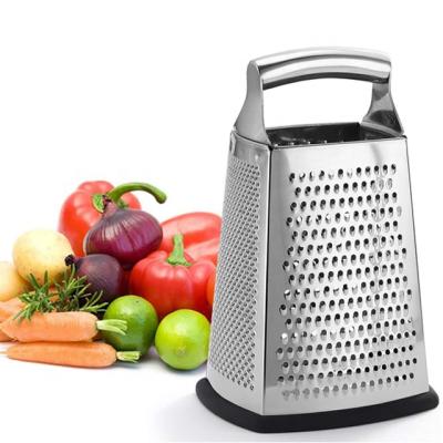 China Home Kitchen Stainless Steel Multifunctional Box Multifunctional Hand Sustainable Four Side Food Grater for sale