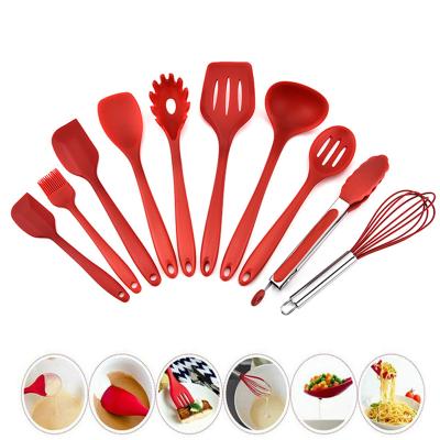 China Modern Silicone Cookware Heat Resistant Nonstick Kitchen Utensil Set 10Pcs Silicone Cookware Set for sale