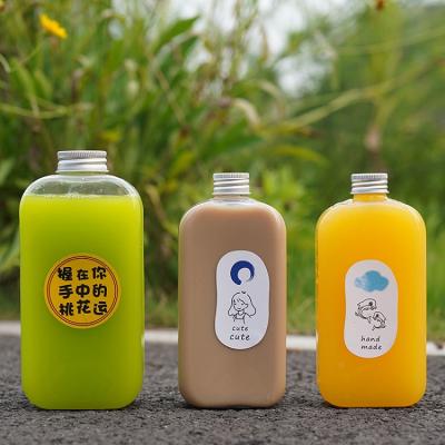 China Food Pet 300 380 500ml Juice Bottle New Design Of Commercial Clear Plastic Juice Drink Bottle for sale