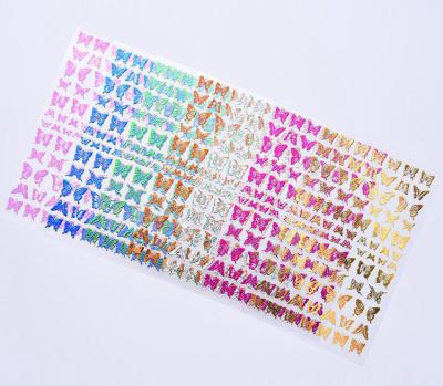 China Fashional 23 Colors Self Adhesive Nail Decoration Butterfly Stickers For Fun for sale