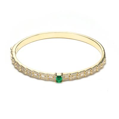 China CLASSIC Gold Plated Bracelet 925 Sterling Silver Tennis CZ Zircon Women Bracelet Bangle for sale