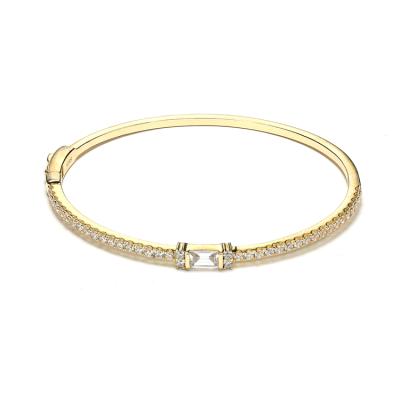 China Fashion CLASSIC Women Simple Zirconia Bangle Bracelet Jewelry Gold Plated Bracelets 18k for sale