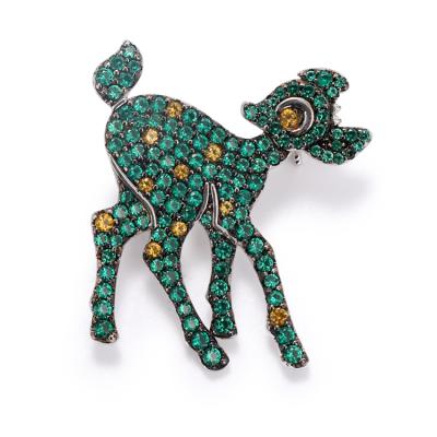 China Silver Customize Christmas Gift Brooch Clothes Accessories Christmas Animal Deer Elk Brooch for sale