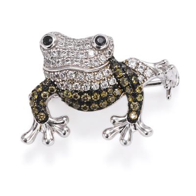 China Small Frog Insect Brooch Fashion Women Jewelry Wedding Gift Zircon Silver Color Brooch for sale