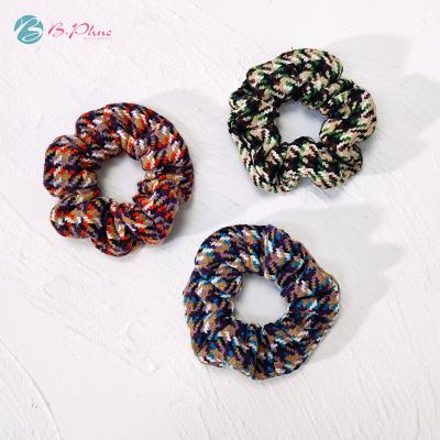 China Scrunchies with Handmade Winter Tail Cloth Tie Satin Wool Hair Scrunchies for sale