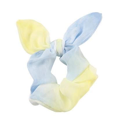 China Girl Hair Tie Dye Scrunchie Elastic Hair Dye Silk Hair Tie Ropes For Women Girls Hair Accessories for sale