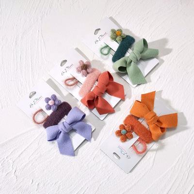 China Hair Decoration 3pcs One Set Children Hair Accessories Colorful Hair Band Hair Bow Clip Set for sale