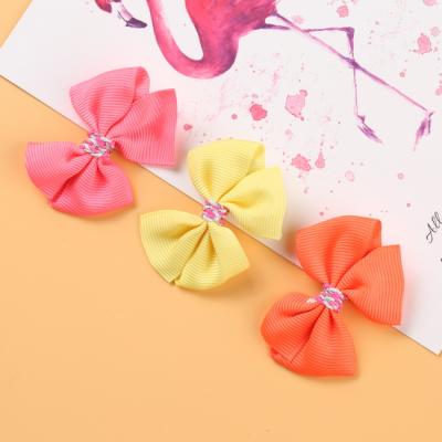 China Custom Concise Baby Hair Accessories Clips Set JOJO Siwa Suit Cartoon Christmas Grosgrain Pink Hair Clips For Kids for sale