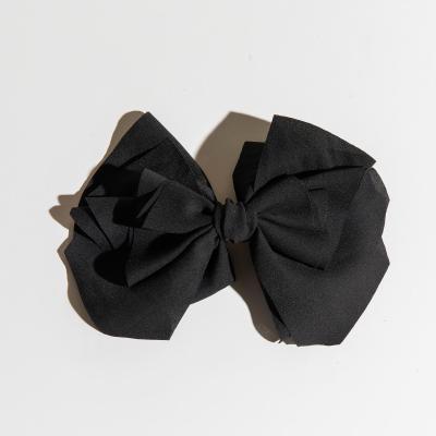 China Custom Hair Accessories Ladies Hair Decoration Clips Chiffon Barrette Chiffon Bow Black French Hair Clips For Women for sale