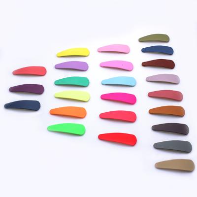 China Fashion High Quality Custom Girls Solid Color Frosted Snap Hair Clips BB Clip for sale