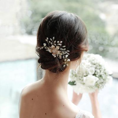 China Hair Decoration Wedding Crystal Flower Bridal Combs Hair Jewelry Rhinestone Bridal Wedding Tiara for sale