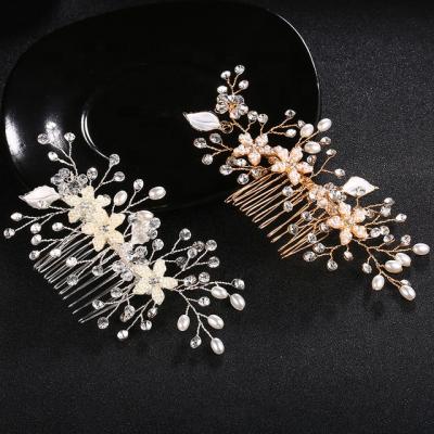 China Hair Decoration Wedding Crystal Flower Hair Bridal Hair Accessories Wholesale Bridal Tiara Elegant Hair Decoration Regular Size Beauty for sale