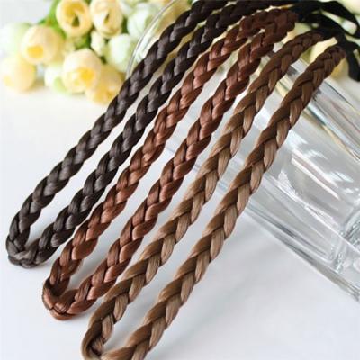 China Popular Polyester Europe America Fashion Wig Braid Headband Elastic Twist Woven Headband for sale