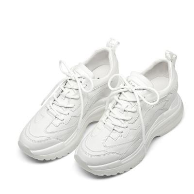 China Size Increasing Handmade White Chunky Sneakers Women Platform Casual Sneakers Shoes for sale