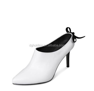 China Genuine Leather Thin Heel Pumps Woman Pumps Mules Slip On Lady Shoes for sale