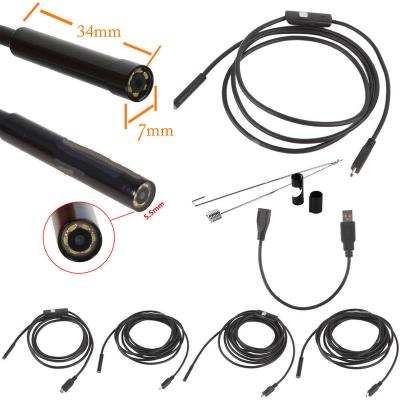 China NIGHT VISION 7 Millimeter Soft Micro USB Mini Endoscope Camera 1m Cable IP67 Waterproof Endoscopy Camera For Android Smartphone for sale