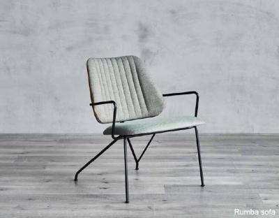 China Industrial Rumble Chair Metal Legs Industry Style Fabric Upholstery Living Room Restaurant Designer Brand Steel for sale