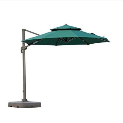 China Modern cantilever parasol with hotel outdoor steel color furniture wrap cloth umbrella material background for sale