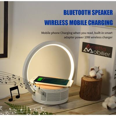 China Fashion modern led table lamp for bedroom mobile phone bluetooth speaker bedside lamp table light cordless wireless fill desk lamp led for sale