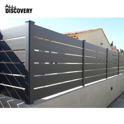 China Easily Assembled Horizontal Powder Coating Dark Gray Aluminum Garden Fence Panels for sale