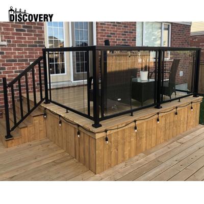 China Modern Tempered Glass Aluminum Glass Fence Railing With Led Light for sale