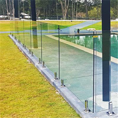 China 316 Stainless Steel Baluster Contemporary Glass Fencing Glass Railing With Led Light Glass Patio Railing for sale