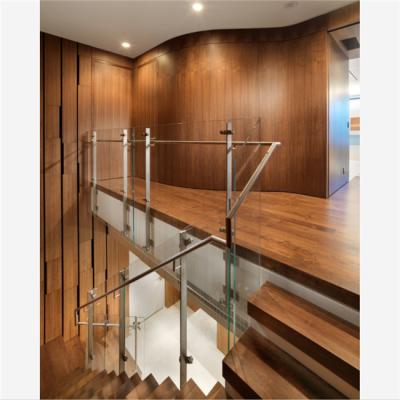 China Contemporary Outdoor Tempered Glass U Channel Railing Glass Railing With 304ss Handrail for sale