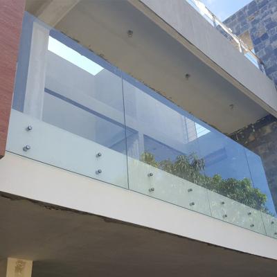 China Contemporary Frameless Tempered Glass Standoff Railings For Balcony for sale