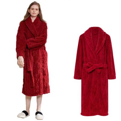 China Hot NUSPIRE Good Quality Women Dressing Gown Coral Fleece Thermal Unisex Fluffy Pajamas Bathrobes for sale