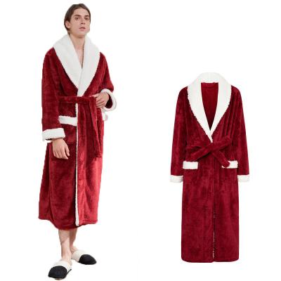 China Good Quliaty's Home Loungewear Coral Fleece Pajama Robe Men's Nightgown Thick Warm Winter Thermal Men's NUSPIRE for sale