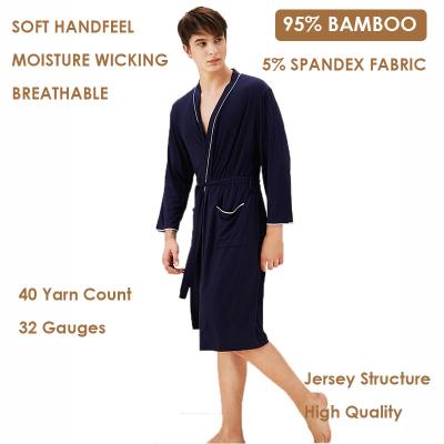 China NUSPIRE Fiber Breathable Soft Breathable Sleepwear Comfortable Men's Bamboo Home Wear Nightgown Breathable Long Robe for sale