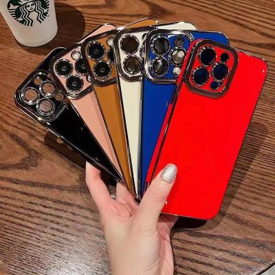 China Soft Plating 6D Plating Camera Shockproof Pad Phone Case With Logo For Apple iPhone 13 11 12 Pro XS X XR Max Shockproof Cover for sale