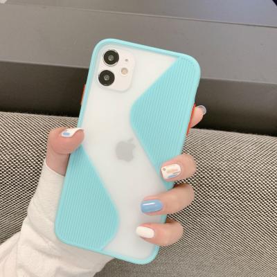 China TPU S shape contrast color cover vertical stripe for iphone 11 xsmax 11PRO11promax xr x 6s/7plus/8 soft tpu cell phone case for sale