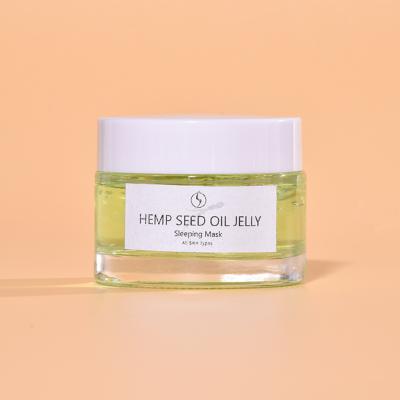 China OEM Private Label Skin Care Beauty Moisturizer Hydrating Multi Nutrient Oil Repair Hemp Seed Jelly Sleeping Mask for sale