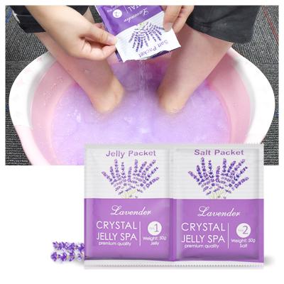 China OEM Korea Natural Organic Body Care Moisturzing Natural Organic Lavender Crystal Jelly Spa Soak DIY Soften To Whiten Baby Skin Foot Salt Scrub for sale