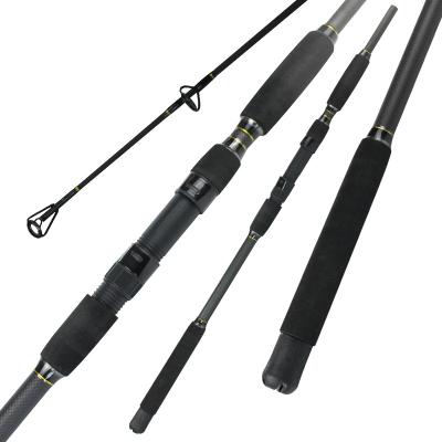 China Carbon 3.20m Custom Portable Ultra Light Spinning Boat 4 Section Carbon Fiber Distance Catfish Rods Travel Fishing Rods for sale